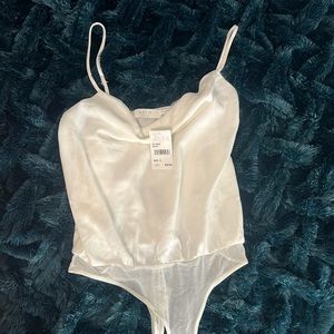 Astr white cow neck shirt small